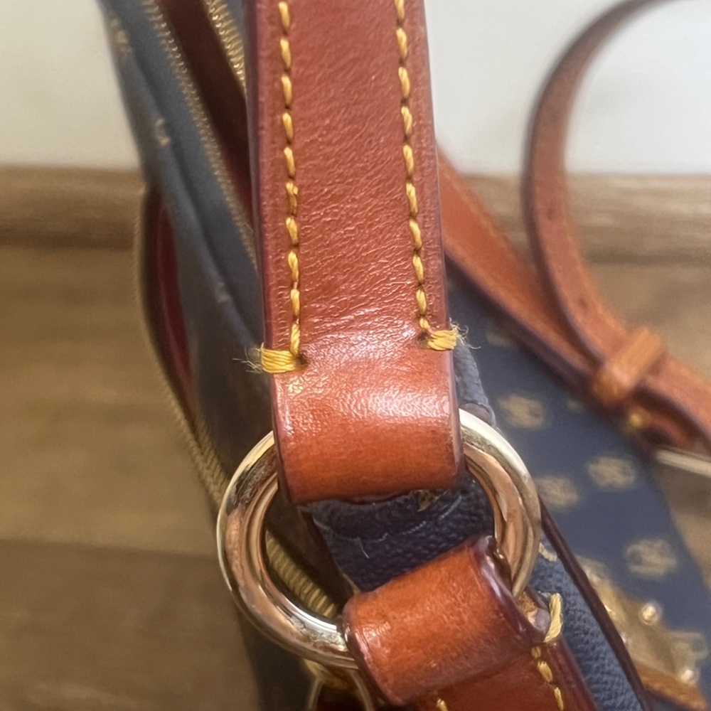 Dooney & Bourke Great Signature Kiley Small Hobo Crossbody, Navy, Leather, Zip - Picture 10 of 16